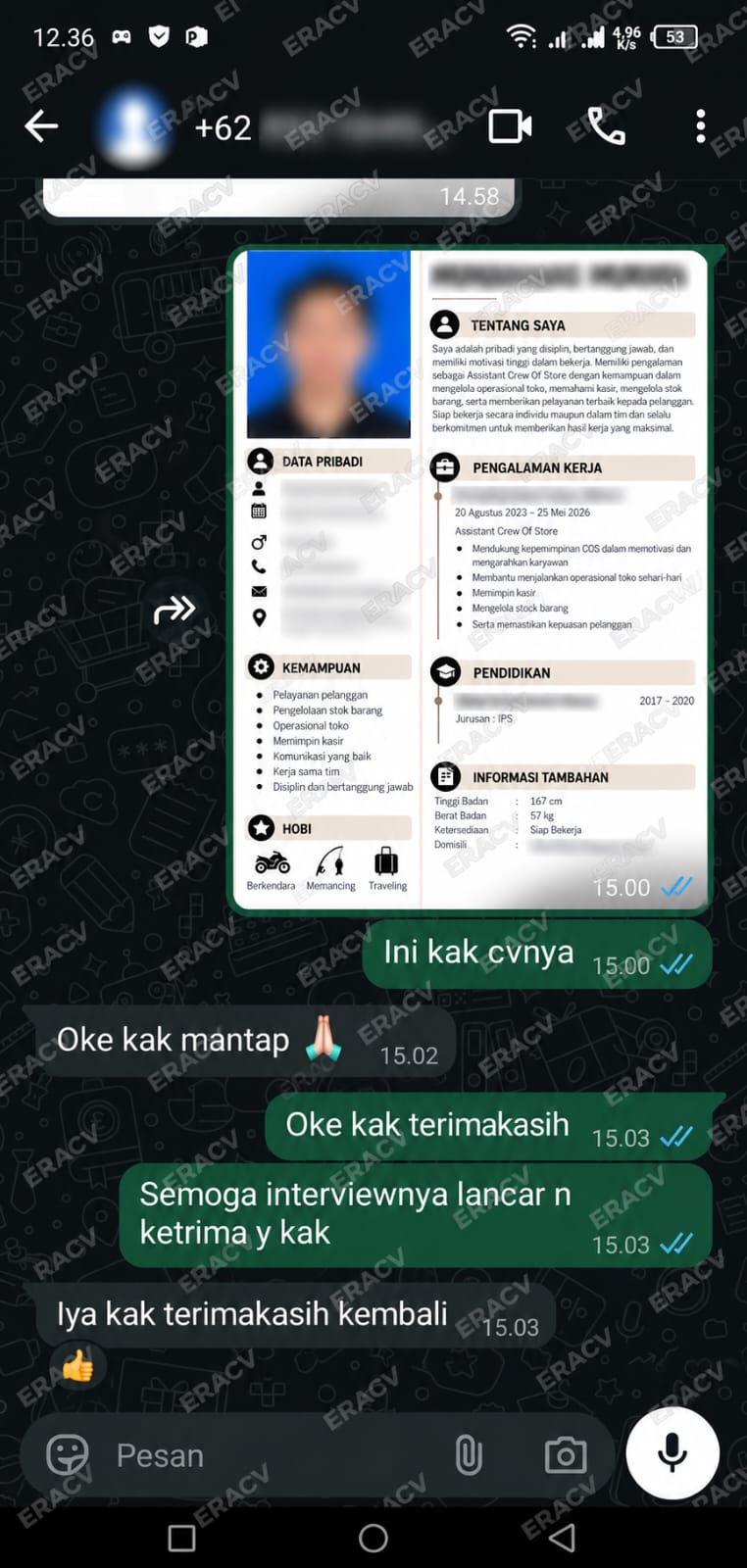 Hasil Testimoni Klien 1